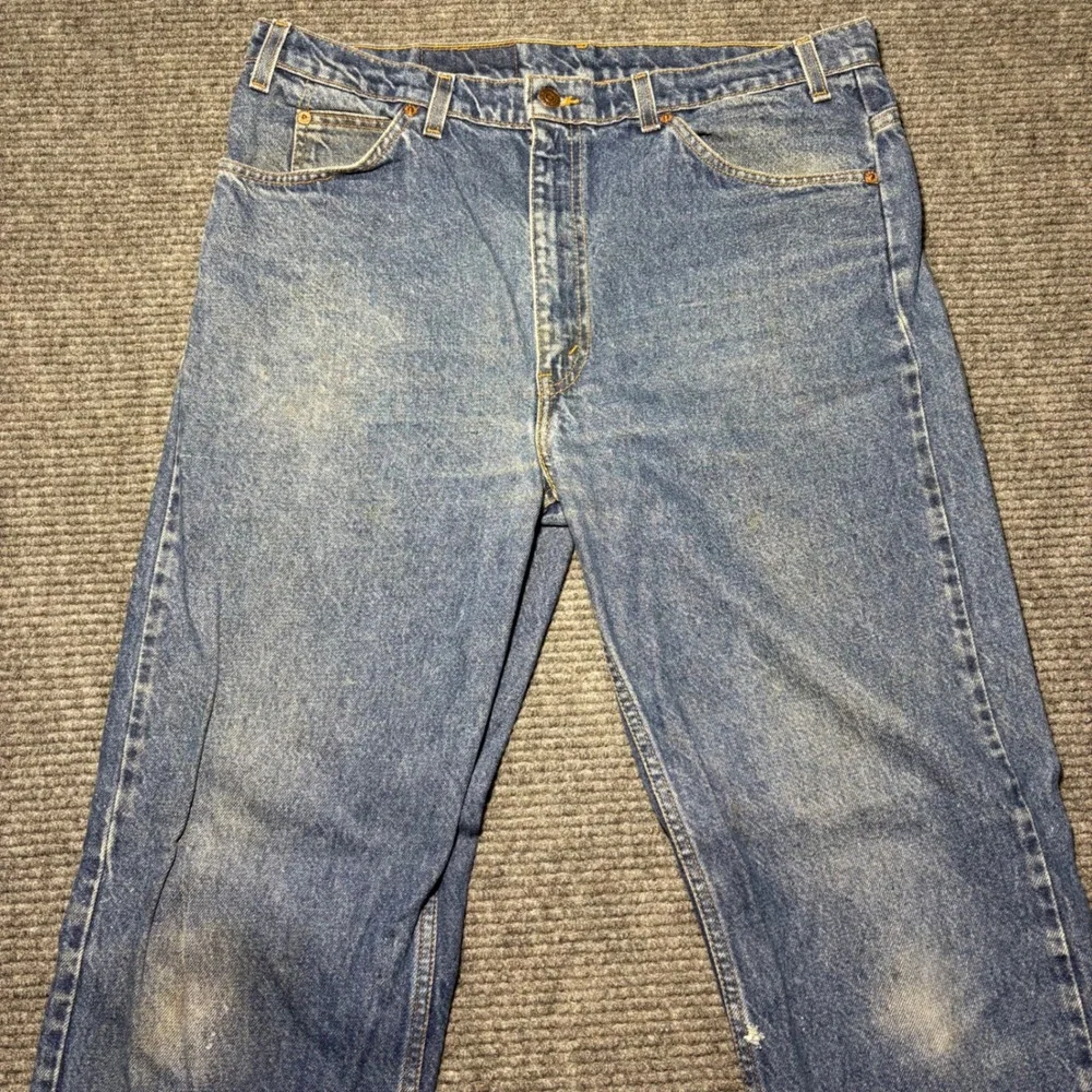 Levis 505 Orange Tab Men Jeans 38x32 Regular Fit Straight Leg Blue Denim Vintage